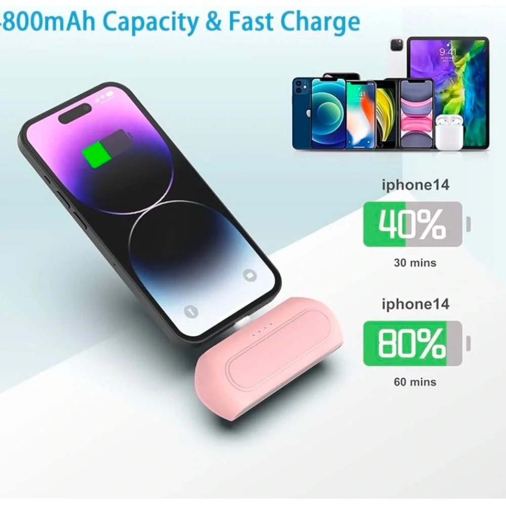 Portable Travel Cell Phone Charger Power Bank Fast Charging for iPhone